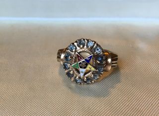 Rare Ladies Ring 10k Gold Size 8 Masonic Eastern Star Vintage Freemason