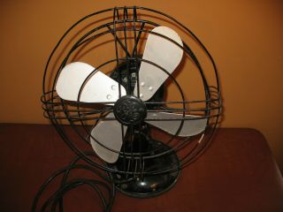 GE Vintage Desk Fan 3 Speed Tilt Swivel Wall Mount Black 12 Inch Antique 2