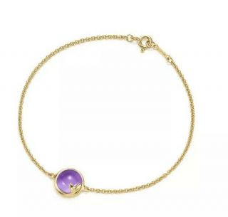 Rare Tiffany & Co 18k Gold Paloma Picasso Amethyst Purple Olive Leaf 7 " Bracelet