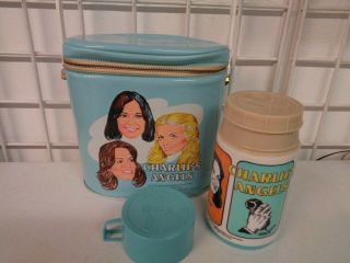 Vintage 1977 Aladdin Charlies Angels Vinyl Lunchbox Complete W/ Thermos