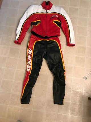 Dainese Italy Rare Riders Vintage Cafe Racer Motorcycle Biker Leather Suit 50 M