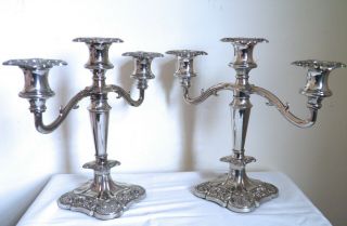 Antique Vintage Silver Plated Candelabra Grape And Vine Decoration