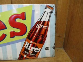Vintage Hires Root Beer metal advertising sign 32X11 SST tin 3