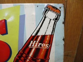 Vintage Hires Root Beer metal advertising sign 32X11 SST tin 9