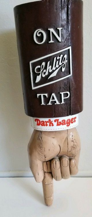 SCHLITZ DARK LAGER On Tap Beer 23 in.  tall Vintage rare Advertisement,  Mancave 6