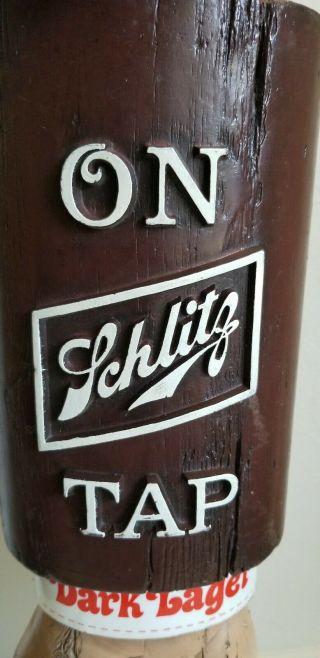 SCHLITZ DARK LAGER On Tap Beer 23 in.  tall Vintage rare Advertisement,  Mancave 7