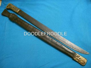 Antique Legitimus Collins Hartford No278horn Machete Hunting Sword Knife Vintage