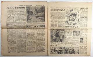 1945 WWII Stars And Stripes Newspaper Saar Guam Mitscher March 22 4