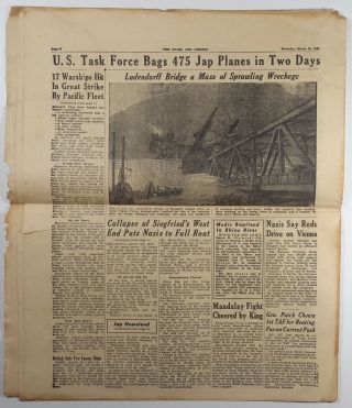 1945 WWII Stars And Stripes Newspaper Saar Guam Mitscher March 22 5