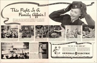 1942 Ww2 Ad General Elrctric,  This Fight Is A Family Affair Buy War Bond 033019
