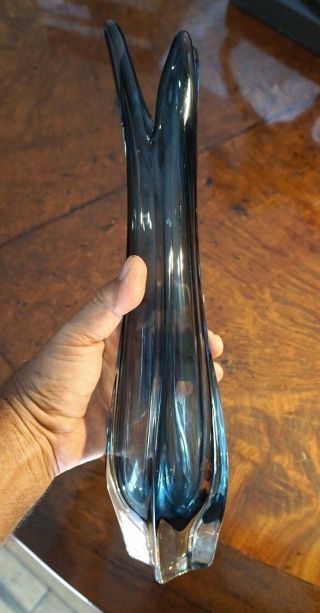 A Vintage Murano Purple Blue Glass Vase