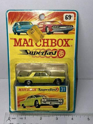 Vintage Matchbox 31 Lincoln Continental Lime