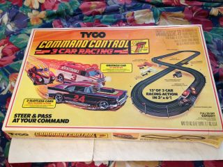 Vintage 1979 Tyco Command Control 3 Car Racing Set Rare Nos
