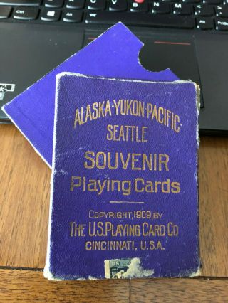 Vintage Alaska - Yukon - Pacific - Seattle Souvenir 1909 U.  S.  Playing Cards.  Complete