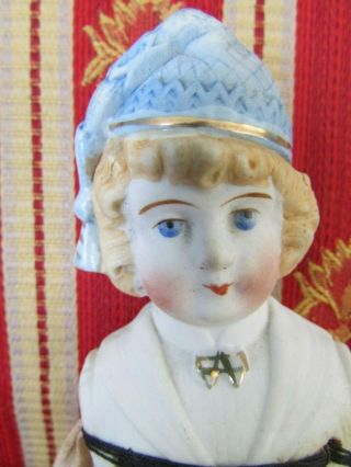 Rare Antique German Bonnet Hat Doll With Tassel Mk Germany Orig Body Hd No Crack