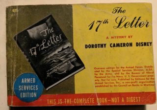 The 17th Letter,  By D C Disney,  675,  Armed Services Edition,  Wwii