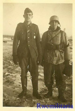 Veteran Pair Decorated Wehrmacht Soldiers In Russian Winter W/ Snow Parka Worn