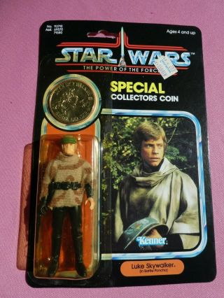 Vintage 1984 Kenner Star Wars Luke Skywalker Battle Poncho,  Special Coin