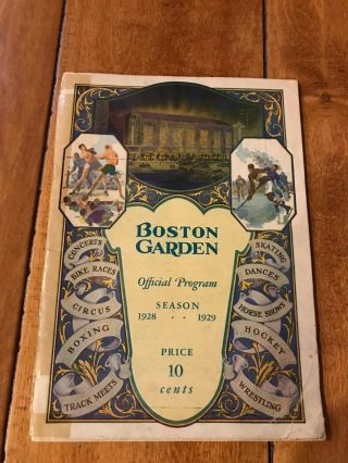1928 1929 Boston Garden Official Program Vintage Rare
