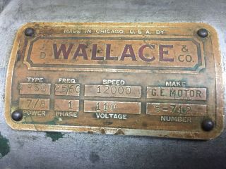 JD Wallace & Co.  No.  5 Electric Handsaw Worm Drive Operational 1929 Rare 3