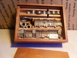 Vintage Shaper Cutting Bits Spacers In Wood Box Woodworking Tools