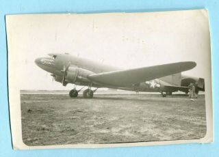 Orig Aug 1944 Wwii Snapshot C47 W/ Nose Art Birmingham Special Southern France