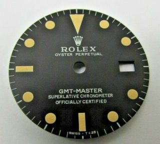 Vintage Rolex 1675 Gmt Master Matte Black Refinished Dial