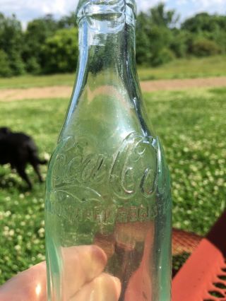 Gadsden Alabama Straight Side Coca Cola Bottle Shoulder Script Ala AL Rare Aqua 3