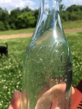Gadsden Alabama Straight Side Coca Cola Bottle Shoulder Script Ala AL Rare Aqua 4