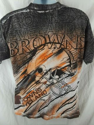 VTG Cleveland Browns T Shirt NFL Magic Johnson T’s All Over Print Size Large 2
