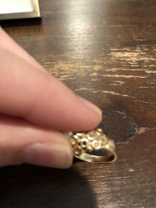 14k Yellow Gold Women’s Pearl Pinky Dome Ring Vintage Estate Victorian Size 3 8