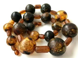 Natural Vintage Amber Beads Antique Baltic Old Necklace 93 Gr