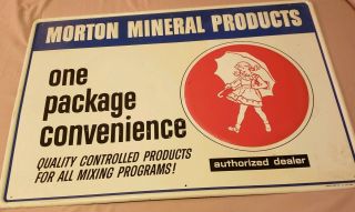 Vintage Morton Mineral Salt Sign Feed Farm Cattle Ranch Cow Swine Pig