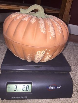 Frankoma Usa Pottery Pumpkin Covered Bowl With Lid Vintage Rare