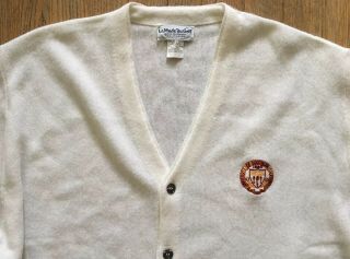 Vtg 1960s Usc Cardigan Golf Sweater By La Mode Du Golf,  White,  Unisex,  Men’s Lrg
