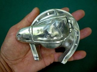Antique Vintage Horse Inkwell Silver Plated Art Deco