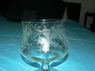 Vintage Brilliant Cut Crystal Glass Brandy Set 7 Snowflake Flower