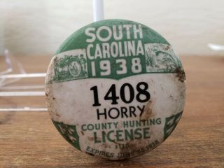 Two Vintage South Carolina Hunting And Fishing Badges