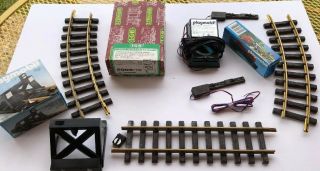 Vintage Lehmann LGB Toy Transformer 5003/110 w/ LGB Train Tracks Switch & Bumper 2