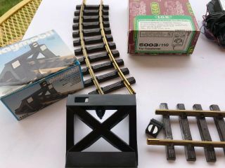 Vintage Lehmann LGB Toy Transformer 5003/110 w/ LGB Train Tracks Switch & Bumper 3