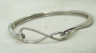 Estate Sterling Silver Diamond Infinity Bangle Bracelet From Kay Jewelers