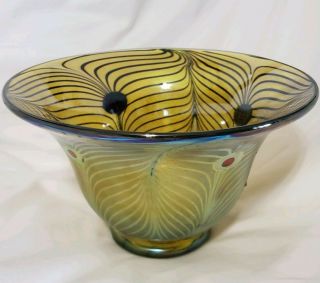 Rare Waterford Evolution Robert Held Bowl Art Nouveau Limited Edition Peacock