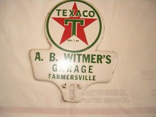 License Plate Topper: Texaco A.  B.  Witmer 
