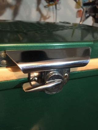 Vintage Coleman Metal Green Cooler Tray Lock Ice Box 1960’s Diamond 2