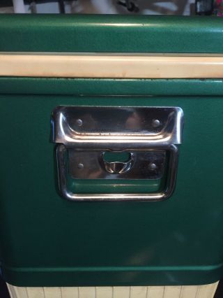 Vintage Coleman Metal Green Cooler Tray Lock Ice Box 1960’s Diamond 4