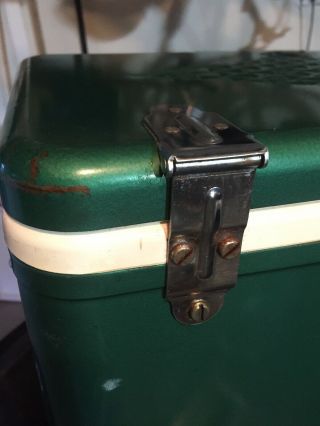 Vintage Coleman Metal Green Cooler Tray Lock Ice Box 1960’s Diamond 6