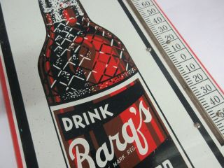 VINTAGE ADVERTISING BARQ ' S ROOT BEER SODA LARGE STORE TIN THERMOMETER 272 - V 3