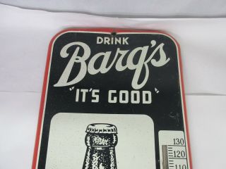 VINTAGE ADVERTISING BARQ ' S ROOT BEER SODA LARGE STORE TIN THERMOMETER 272 - V 5