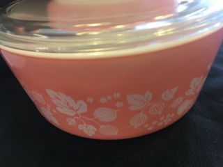 Vintage Pyrex Pink Gooseberry Baking Dish w/ Lids 475 & 473 - Great Shape 6