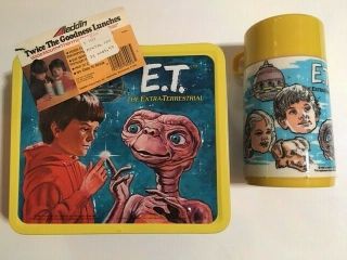 E.  T.  Vintage,  Metal Lunch Box - With Thermos - With Tag - 1982